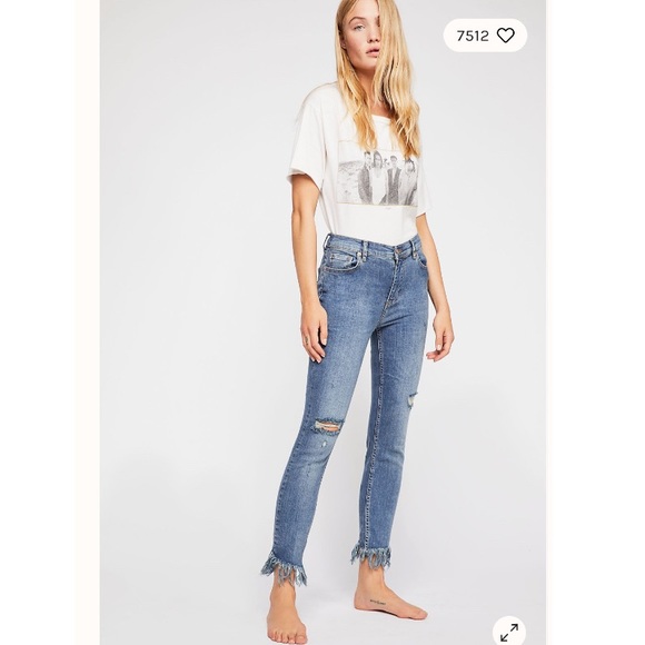 Free People Denim - {free people} great heights frayed skinny jeans